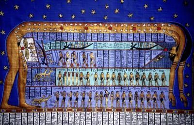 Une conception égyptienne exotique peut devenir une nappe d'autel sur lequel mettre d'autres articles.