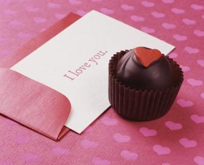 Valentine card côté de petit gâteau