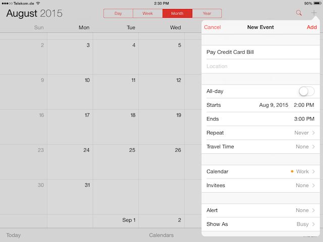 Utilisez le calendrier et de rappel des caractéristiques sur l'iPad pour aider à suivre et payer les factures à temps.