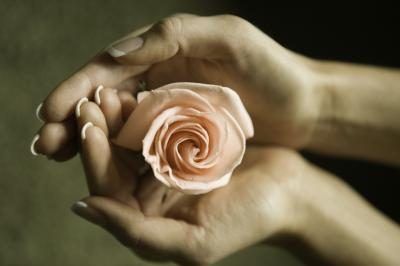 Utilisez les fleurs roses telles que roses, des oeillets ou des pivoines pour un contraste délicat à la teinte turquoise forte