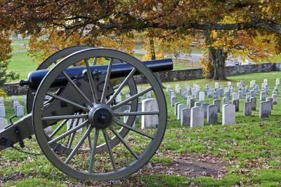 Un canon dans un cimetière de Gettysburg National Military Park.