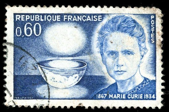 Ancien poste français cachet de Marie Curie