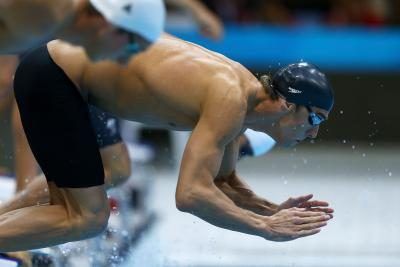 Michael Phelps sous-marine en piscine pour la course à