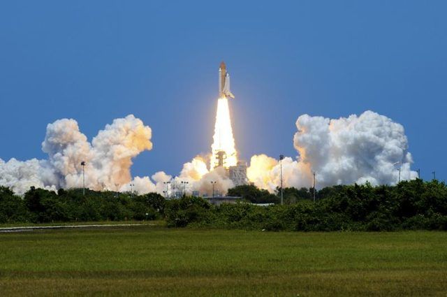 NASA's space shuttle launching.