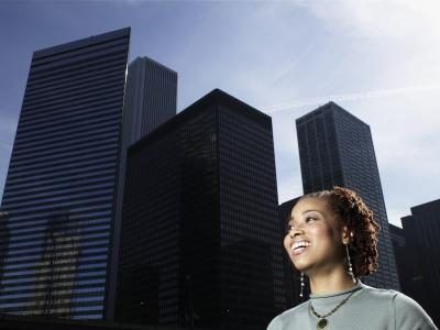 femme touriste de Chicago un