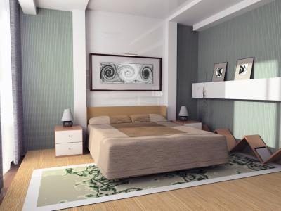 Multicolore chambre verte moderne