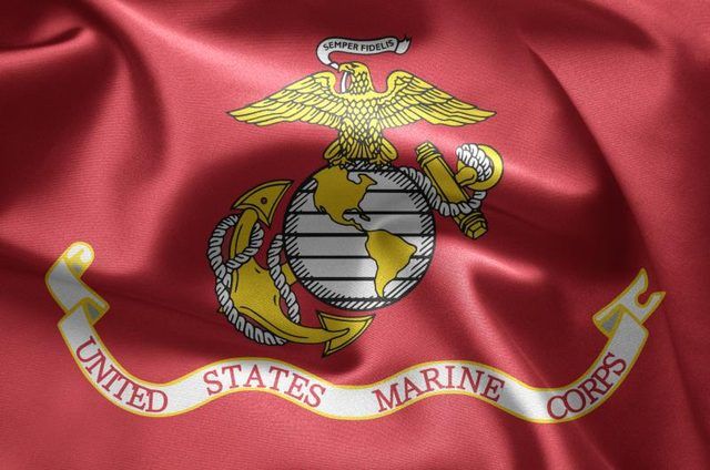 Close-up d'un drapeau Marine Corps