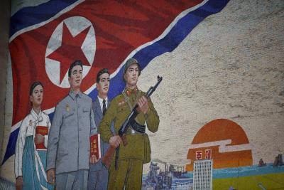 Propagande murale à Pyongyang, Corée du Nord