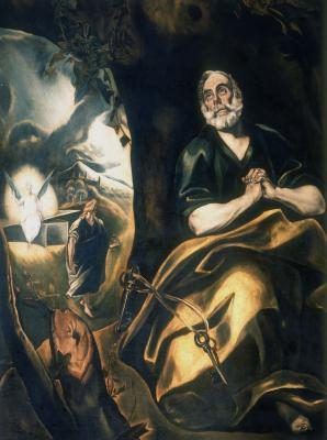 Le visage est le point focal de Christian Man Prier par El Greco (1541-1614).