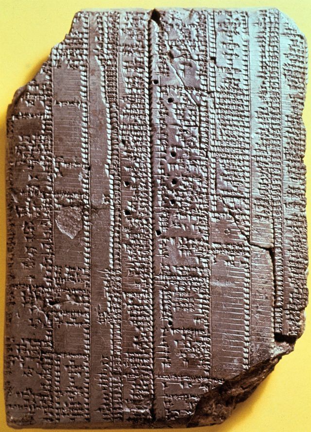 Tablette d'argile babylonienne cunéiforme
