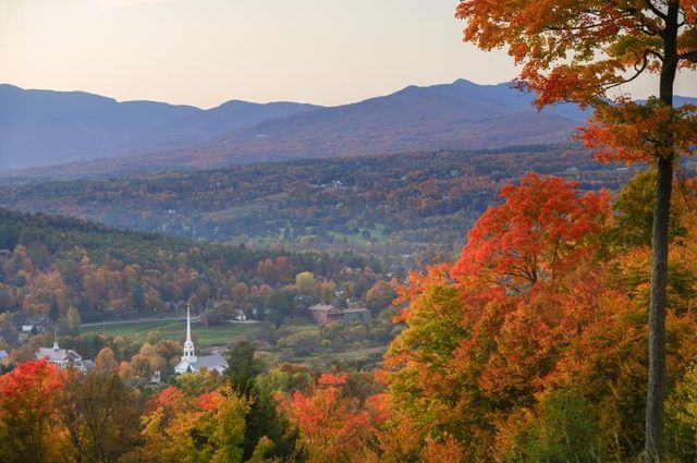 Stowe, Vermont à l'automne.