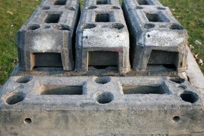Close up de blocs de béton empilés