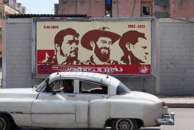 Billboard de Cuba's revolutionary heroes in Havana