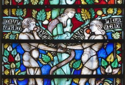 Stain illustration de verre d'Adam et Eve