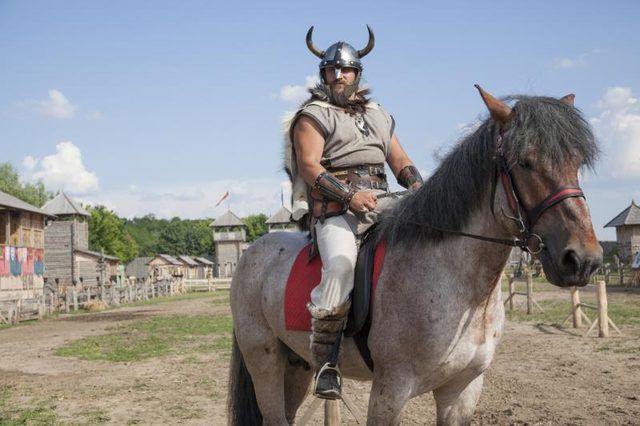 Viking sur un cheval.